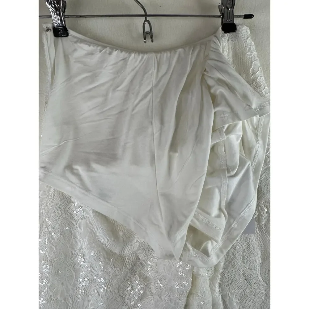 NWT 12th Tribe White Maddox Lace Sequin pants Womens Small - Picture 9 of 12
